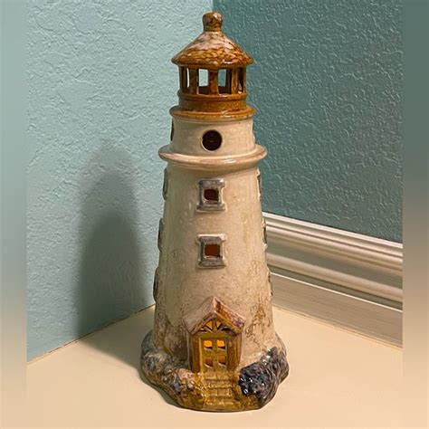 Ceramic Lighthouse Tea Light Holder