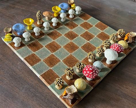 Ceramic Mushroom Chess Set