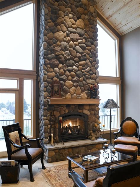 ceramic river rock for fireplace