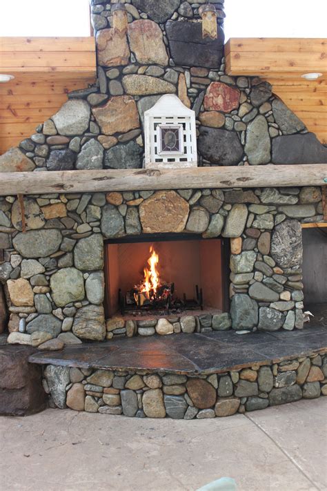 ceramic river rock for fireplace