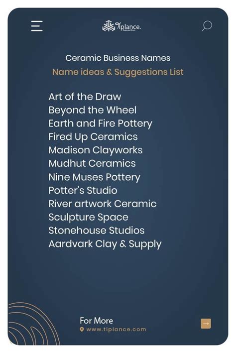 Ceramic Studio Names