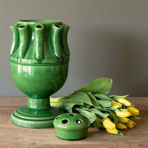 ceramic vase with tulip cutouts by jwl