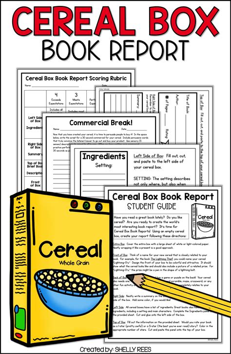 Cereal Box Book Report Book report templates, Book report projects