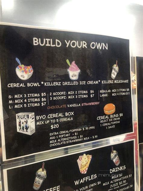 Cereal Killerz Az Menu