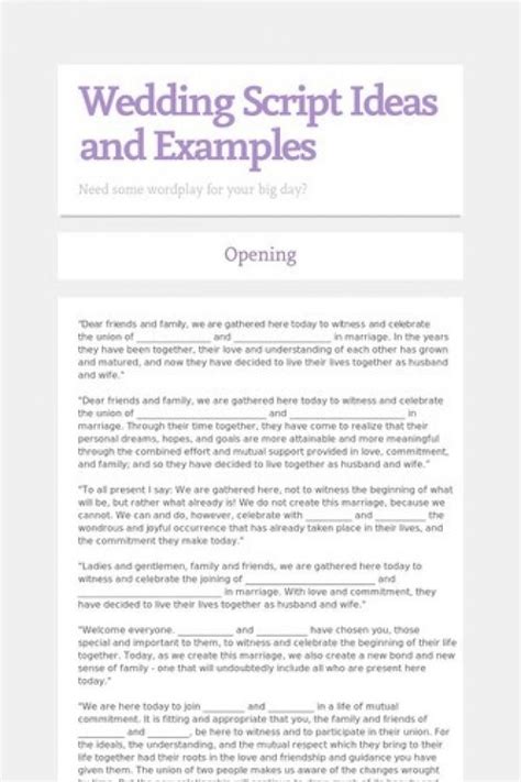 ceremony script examples