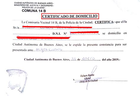 certificado de domicilio policia chaco