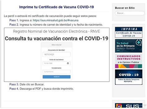 certificado de vacuna covid 19 bolivia