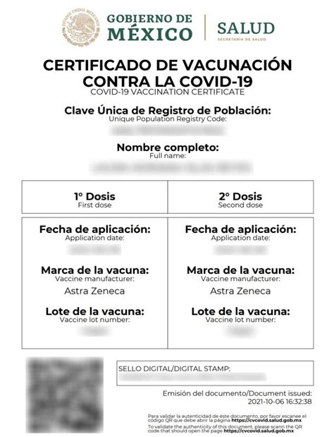 certificado de vacuna covid mexico