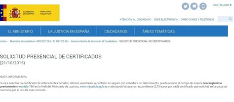 certificado del ministerio de justicia