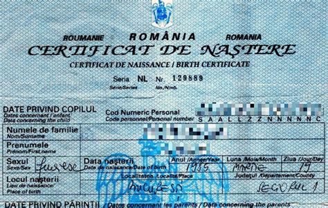 certificat de nastere international