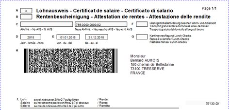 certificat de salaire neuchâtel