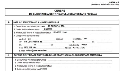 certificat fiscal online brasov