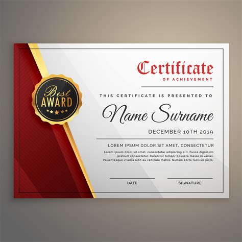stylish certificate design professional template Download Free Vector