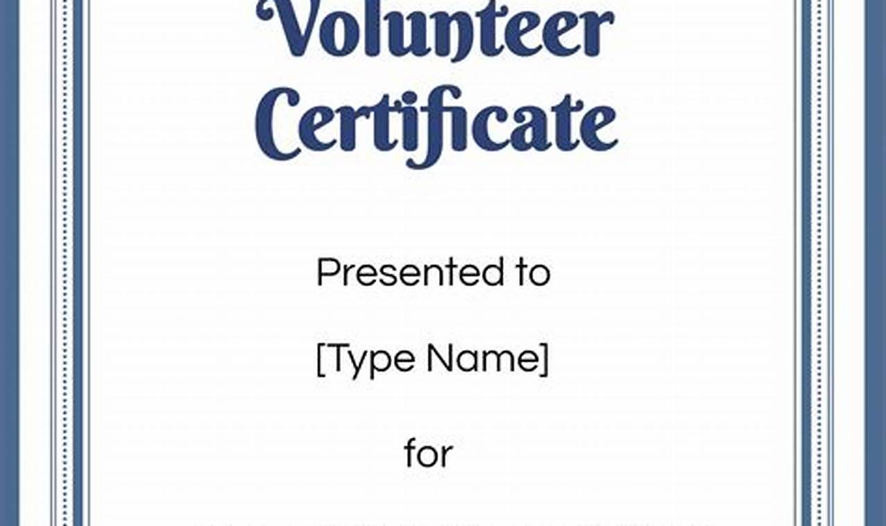 Certificates for Volunteer Hours: Recognition and Motivation