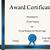 certificate of award template word