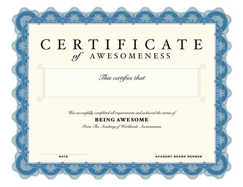 Certificate of Awesomeness Funny certificates, Funny awards