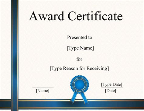 FREE Certificate Template Word Instant Download