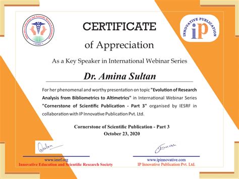Certificate Of Appreciation For Guest Speaker In Seminar Best Free