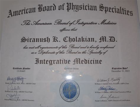 certificate in integrative medicine