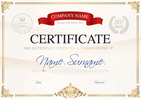 Modern Certificate of Completion Design Template in PSD, Word