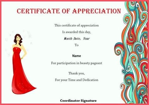 certificate of pageant winner