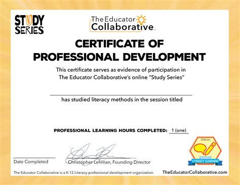 certificate of professional development