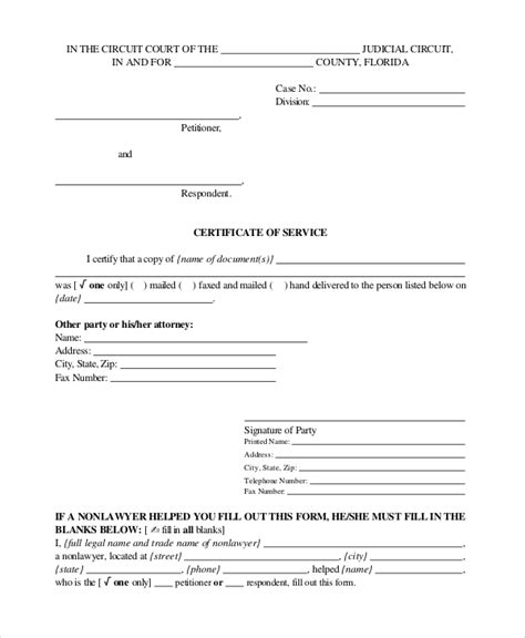 FREE Legal Certificate of Service Template in Google Docs, Illustrator