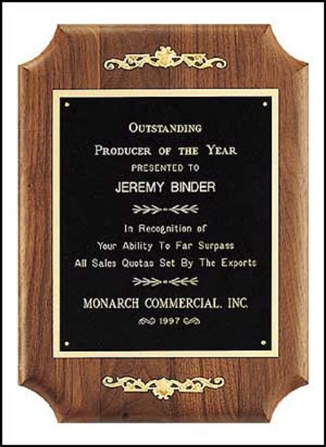 8 x 10 Certificate Award Plaque with 2 Inch Years of Service Etched