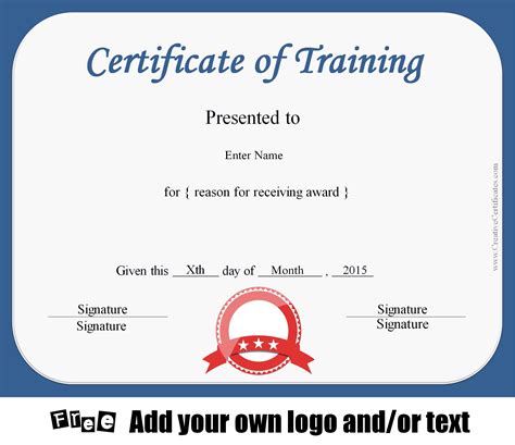 Certificate Training Template
