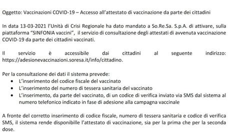 certificato avvenuta vaccinazione covid 19