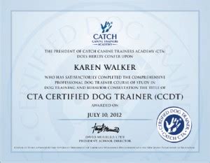 certified dog trainer school