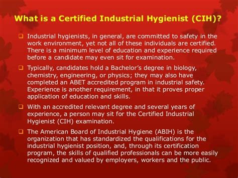 certified industrial hygienist definition