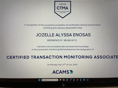 certified transaction monitoring