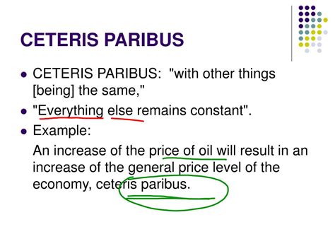 ceteris paribus definition economics quizlet