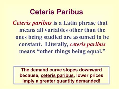 ceteris paribus is the latin expression for