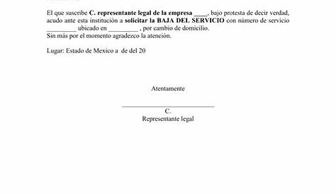 Ejemplo de Carta de Cancelación de Servicio de Luz | PDF