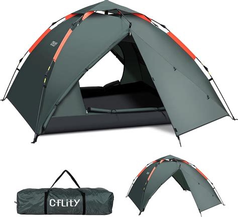 cflity camping tent 3 man instant pop up tent