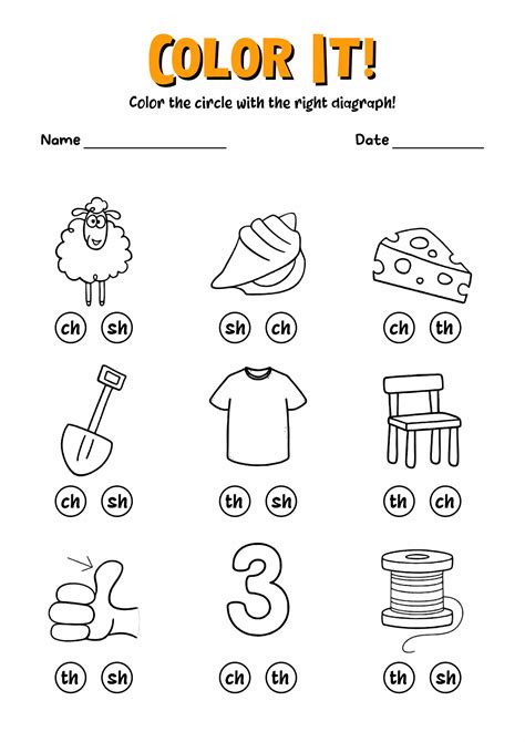 Ch Digraph Worksheets Kindergarten