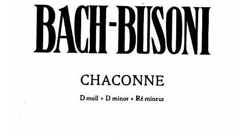 Chaconne Bach Imslp Violin Partita No.2 In D Minor, BWV 1004 (, Johann