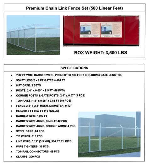 chain link fence spec