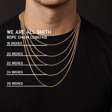 chain necklace for men length chart