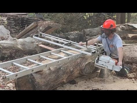 Chainsaw Mill Using Ladder