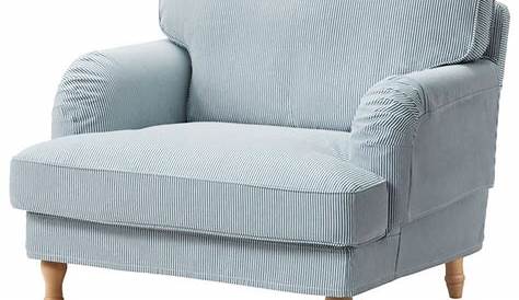 IKEA Stocksund Chair SLIPCOVER Armchair Cover REMVALLEN Blue White Stripes