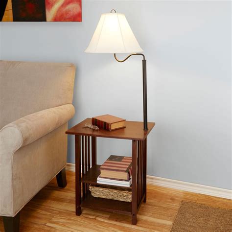 Chair Side Table With Built In Lamp