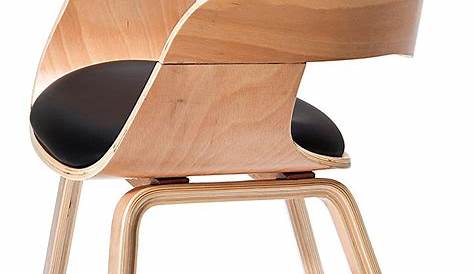 Chaise design bois et similicuir