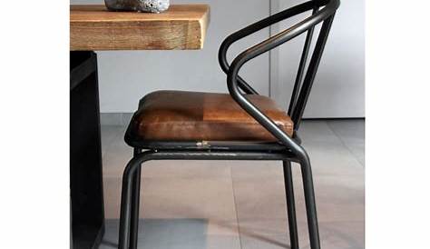 Lot de 2 chaises design industriel bois et métal pour