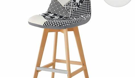 Tabouret de bar Patchwork scandinave ALVA Lot de 2