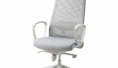 HATTEFJÄLL Gunnared medium grey, white, Office chair with