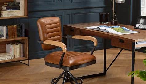 Chaise de bureau vintage, design industriel, bois, années