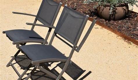 Chaise de jardin Pliante aluminium et textilène graphite